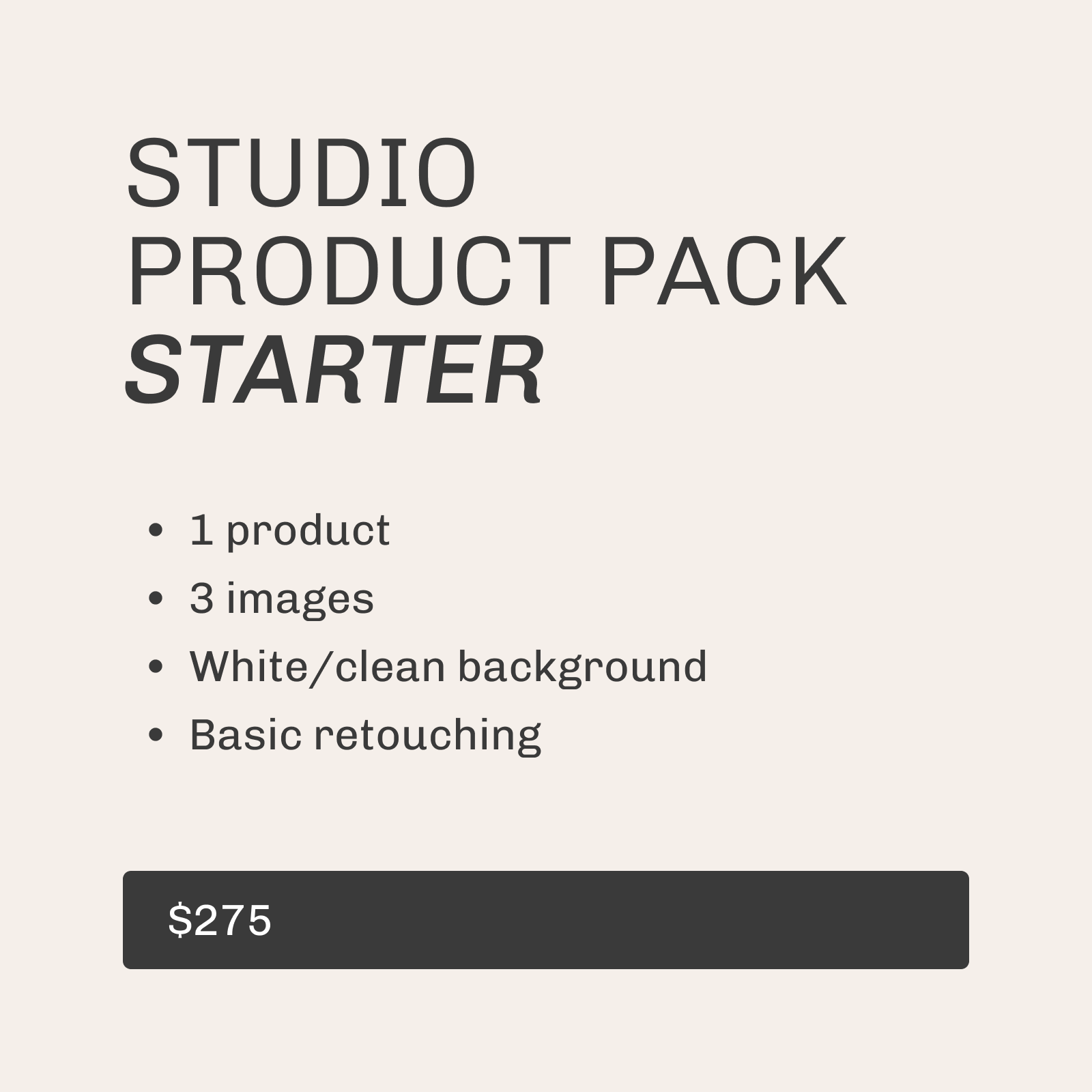 Paquete de productos para estudio – Iniciación